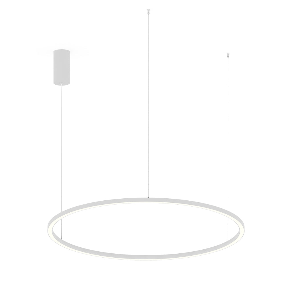 Sospensione in alluminio bianco-nero-oro con diffusore in acrilico cavi in acciaio LED CCT HOOP-S120 Sospensione in alluminio bianco-nero-oro con diffusore in acrilico cavi in acciaio LED CCT HOOP-S120